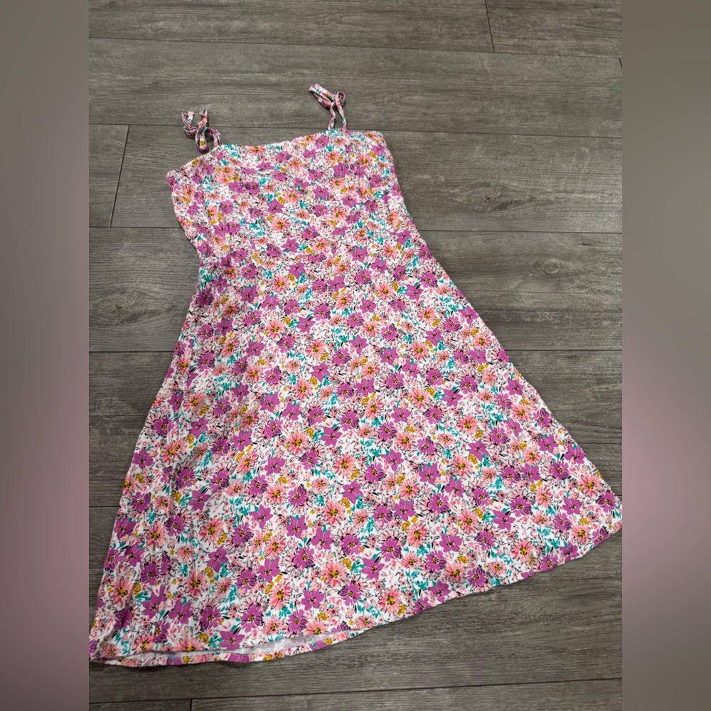 Floral Smocked dress with Tie Straps